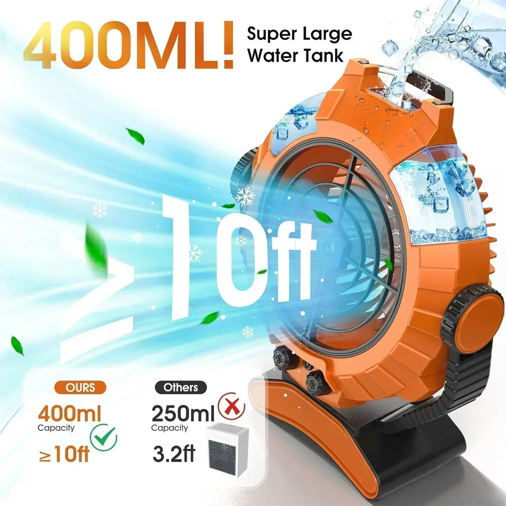 JYew Portable Air Conditioners Misting Fan With 10000mAh Rechargeable Battery Operated Fan wourant