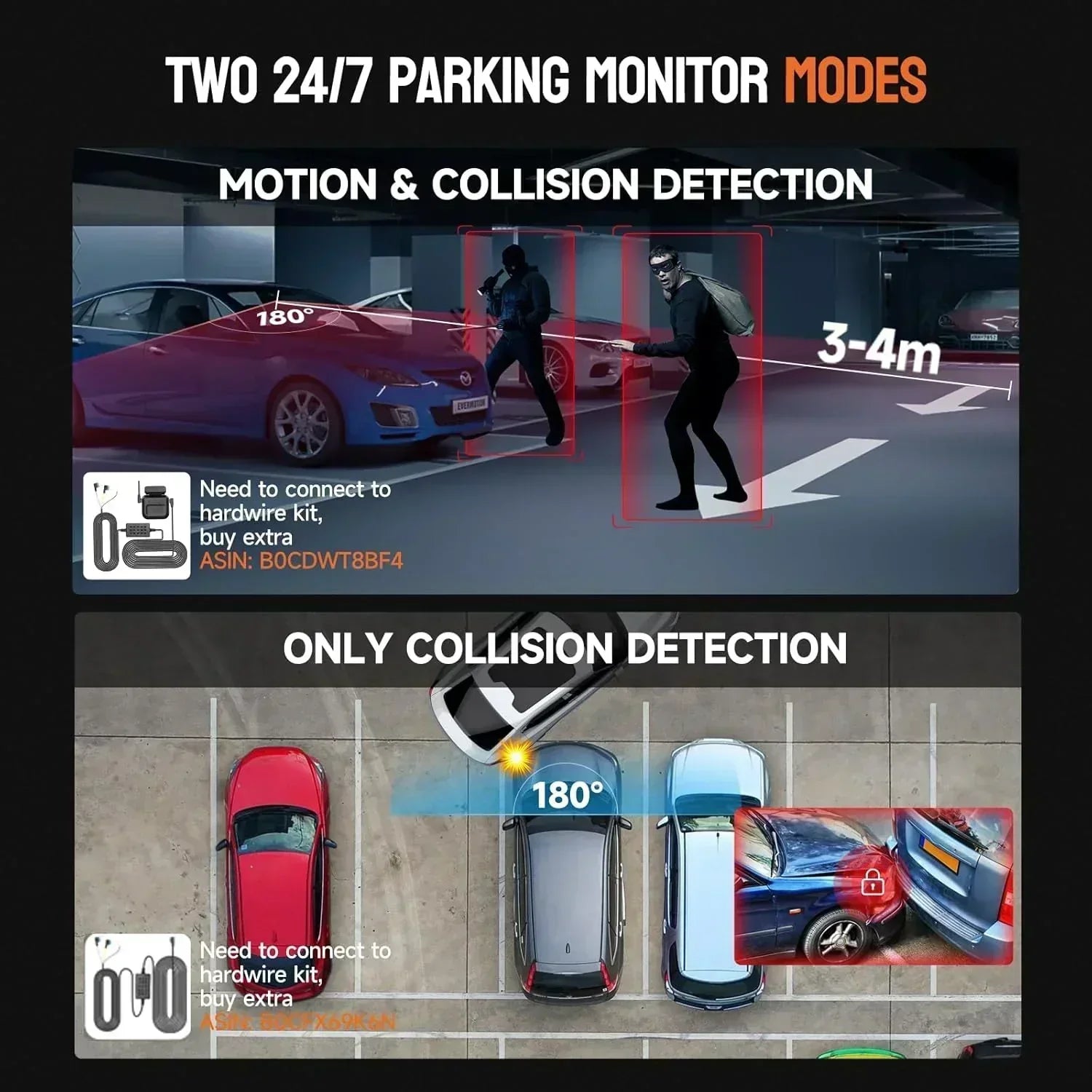 360° Dash Cam 4-Channel FHD 4*1080P Wi-Fi GPS Voice Control Car Camera Front 2K+1080P wourant