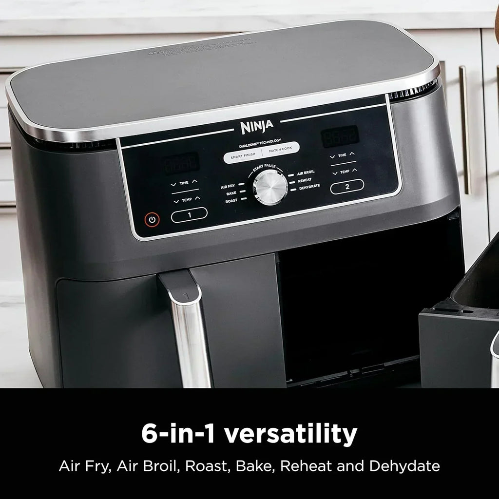 Ninja Foodi 6-in-1 FlexBasket Air Fryer with 7 QT MegaZone Basket Divider for Large Proteins wourant