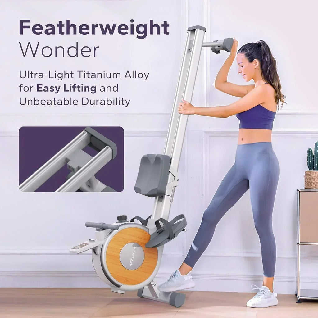 Merachi household rowing machine silent resistance dual-slide design wourant