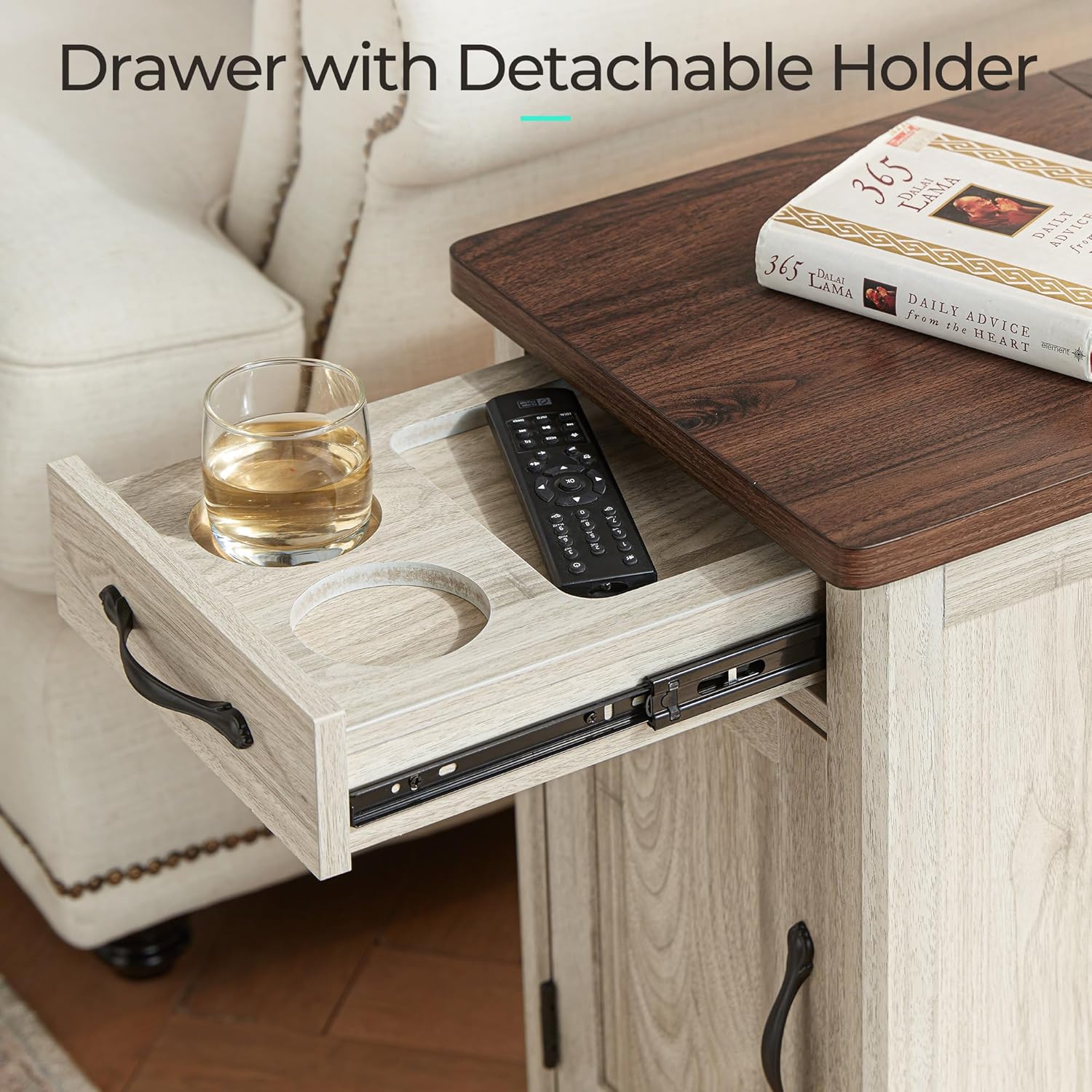 Farmhouse End Table Narrow Side Table Small Nightstand wourant