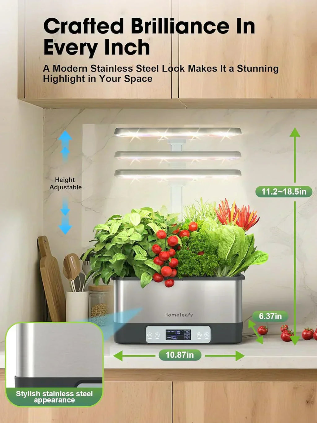 Hydroponic Grow System Kit 8 Smart Indoor Herb Gardens with WiFi App Control Seed Pod Kit wourant