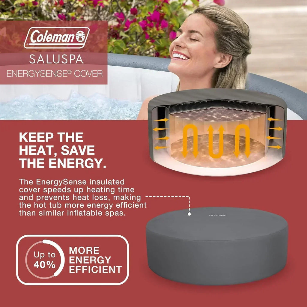 Bestway Palm Springs 4 to 6 Person EnergySense Smart AirJet Plus Inflatable Hot Tub Outdoor Spa wourant
