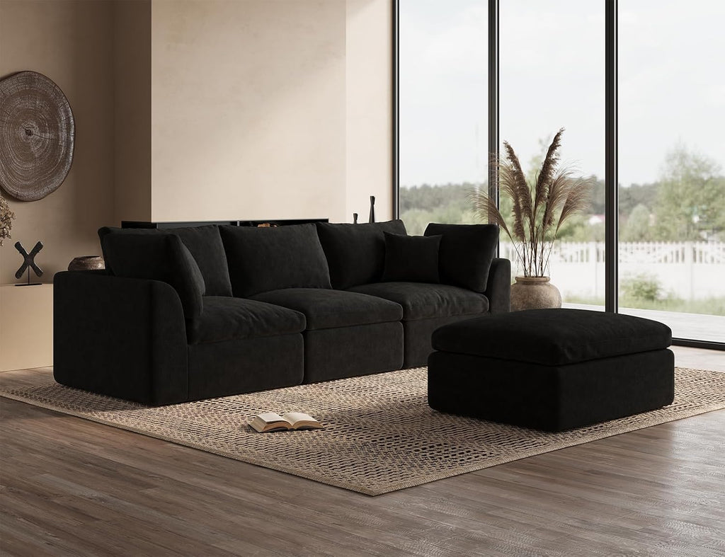 110 inch cloud sectional sofa for living room convertible L-shaped sofa 3 seater sectional sofa wourant