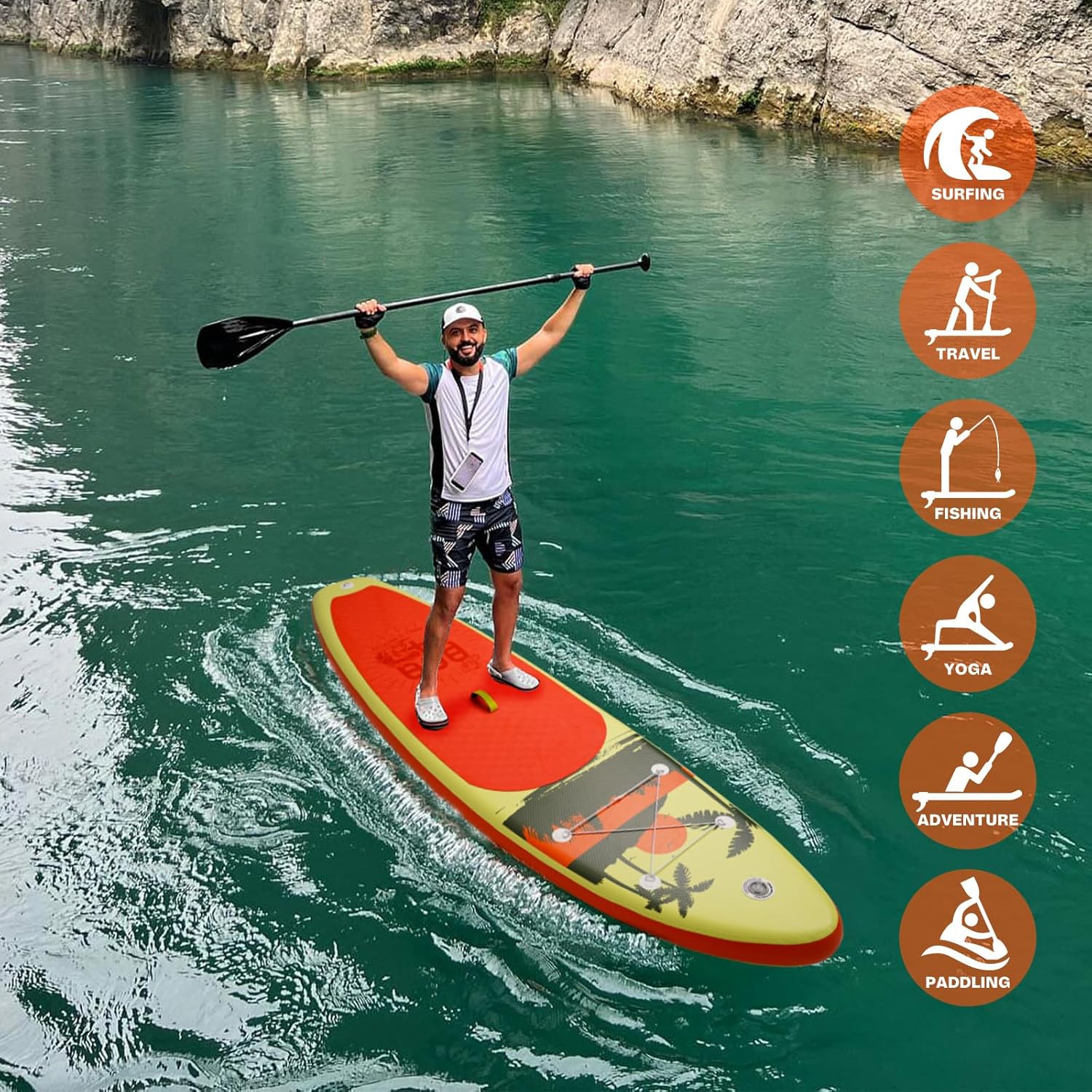 FunWater Inflatable Stand Up Paddle Board Premium SUP Paddle Accessories EVA Deck wourant