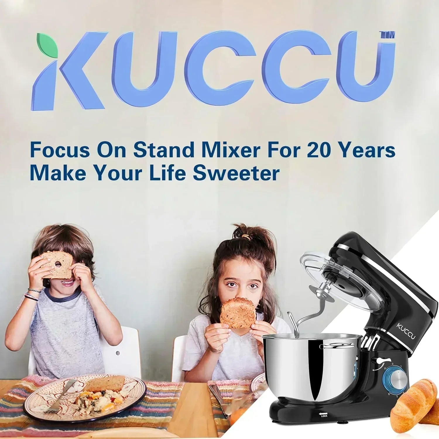 Stand Mixer 6.5 Qt 660W 6-Speed Tilt-Head Food Dough Mixer Kitchen Electric Mixer Stainless Steel wourant