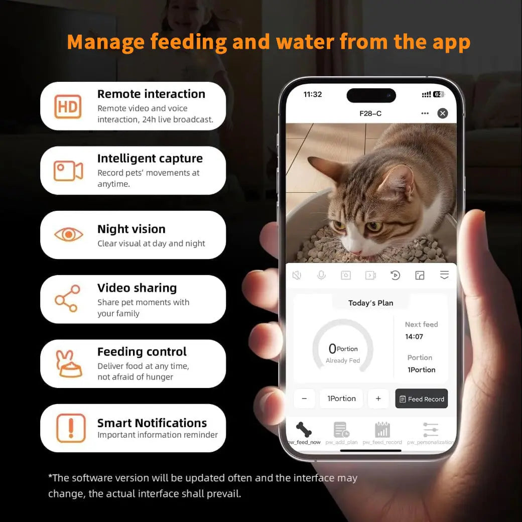 4L Cat Feeder and Water Dispenser Set with 2MP Camera WiFi App Control Single Plug anfaavocat