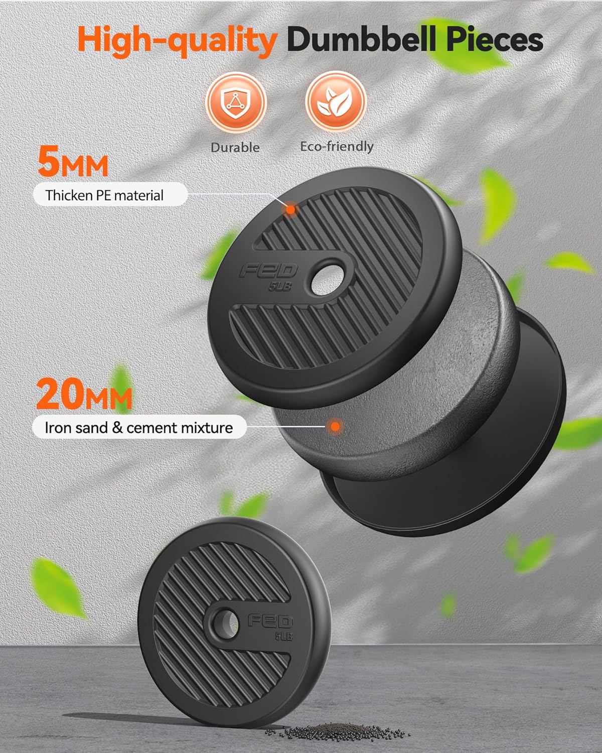 Feierdun adjustable dumbbells with connectors Barbell, kettlebell push-up stand wourant
