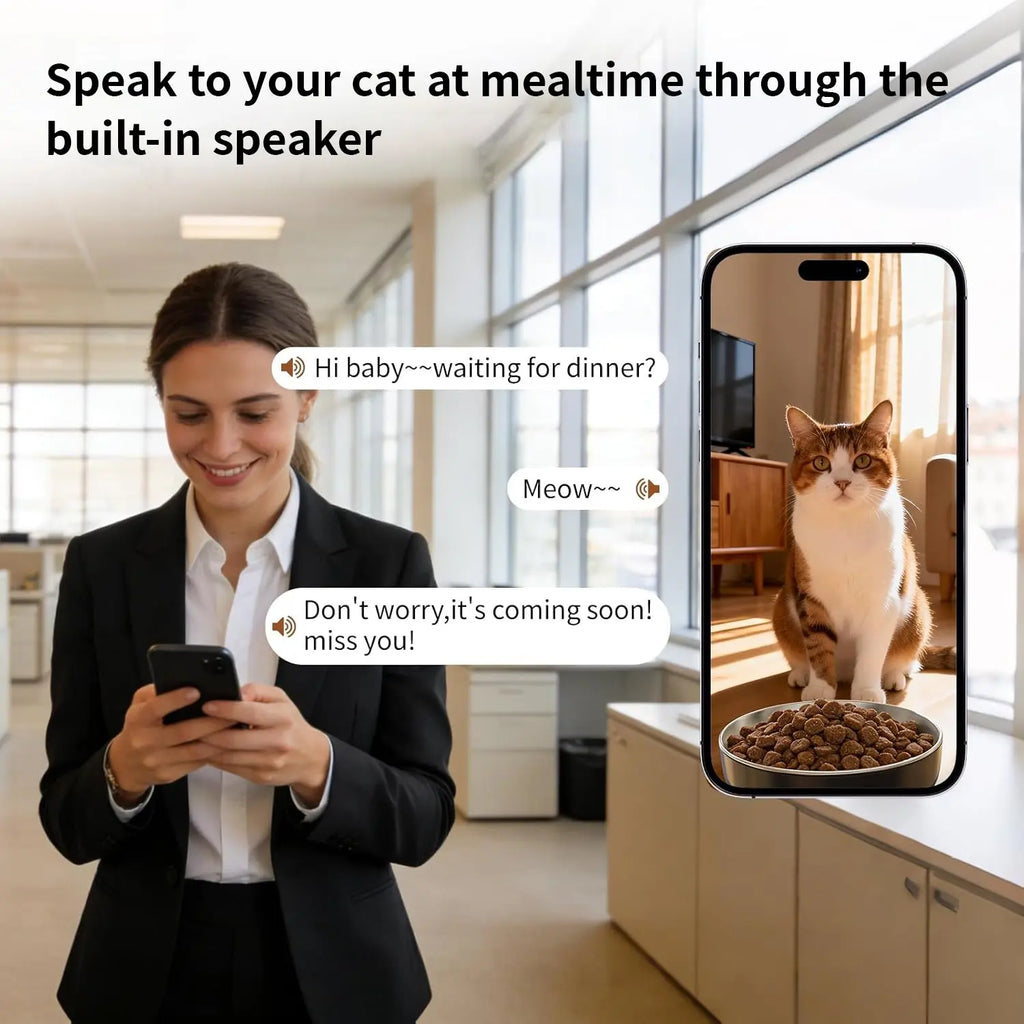 4L Cat Feeder and Water Dispenser Set with 2MP Camera WiFi App Control Single Plug anfaavocat
