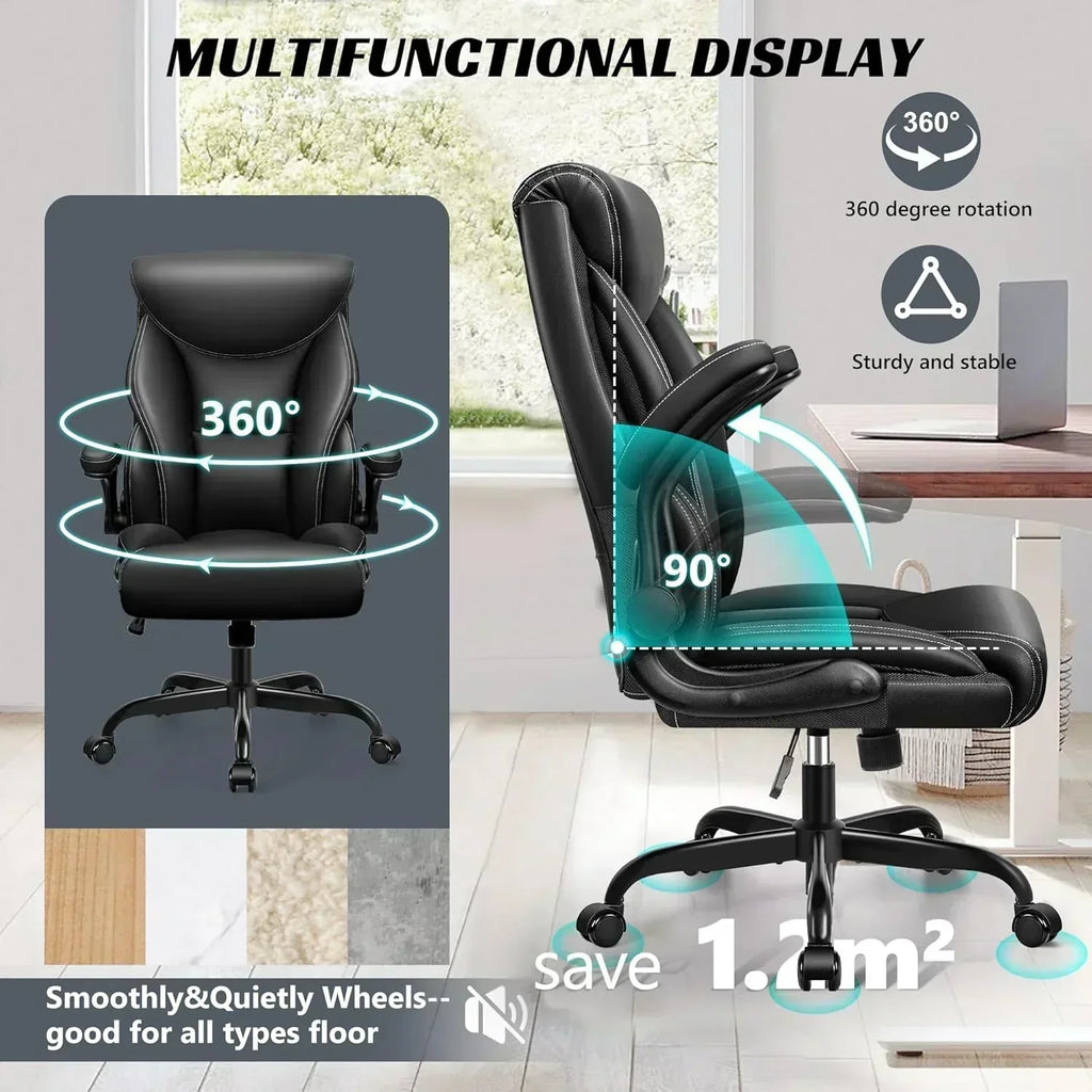 Office Chair Large High-Foot Computer Desk Chair Chair Lumbar Support Rotating Computer Chair wourant