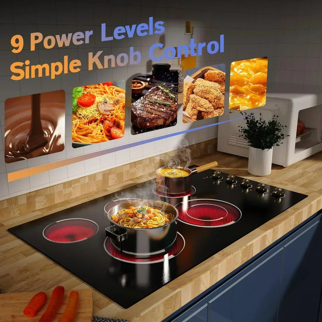 Electric Cooktop 30 Inch - 5 Burners Built-in Ceramic Cooktop 30" Electric Stove Top wourant