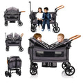 Wagon Stroller for 2 Kids Cargo-Travel Stroller Push-Pull Double Wagon Lightweight Folding Stroller wourant