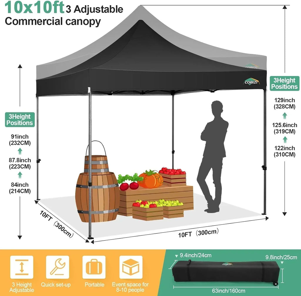 COBIZI 10x20 Heavy Duty Pop up Canopy Tent 6 sidewalls Commercial Canopy Wedding Party Tents wourant