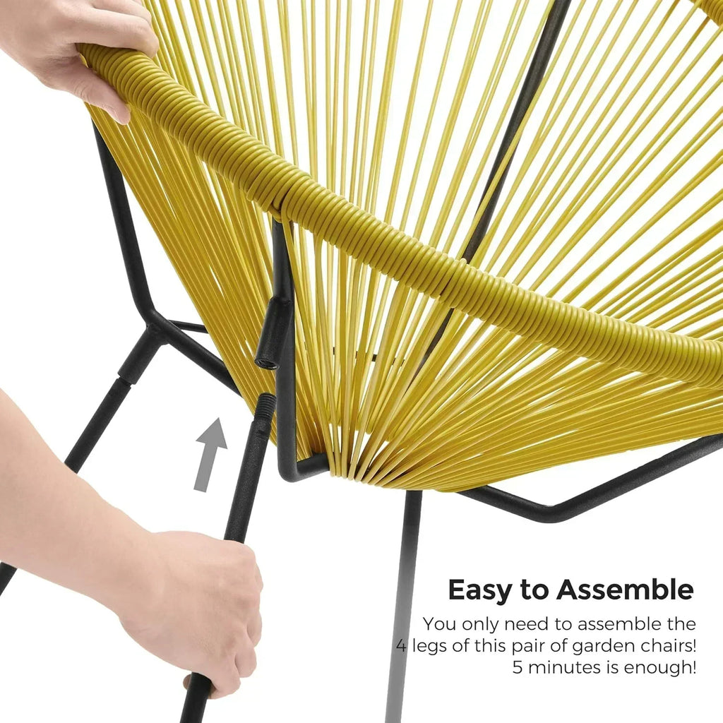 Outdoor Settee 2-Seat Garden Furniture with Backrest PE Rattan wourant