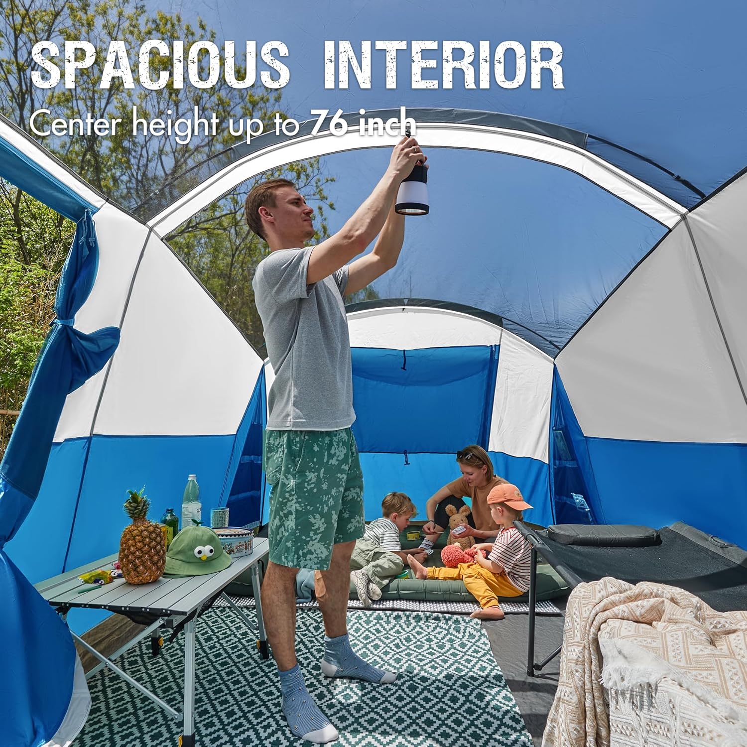 PORTAL 6/8/10 Person Family Camping Tent with Screen Room Water Resistant Big Tunnel Tent wourant