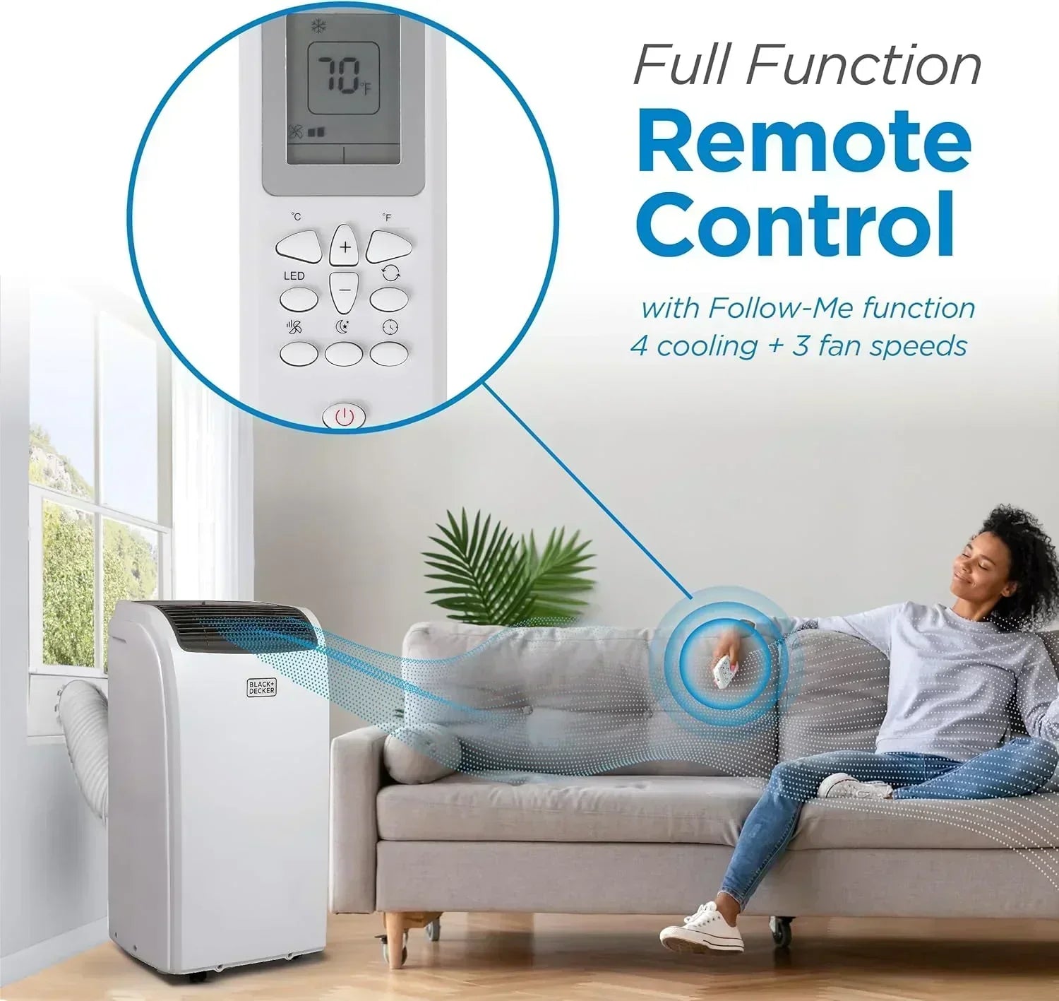BLACK+DECKER 10,000 BTU Portable Air Conditioner for Rooms up to 450 Sq with Remote Control wourant