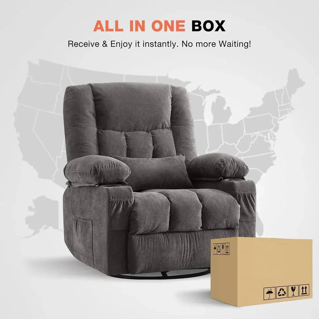 Massage rotating rocking lounge chair with vibration massage and calorie metering functions wourant