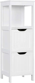 Bathroom Floor Cabinet Wooden Storage Cabinet with 2 Drawers Multifunctional Side Organizer Rack wourant