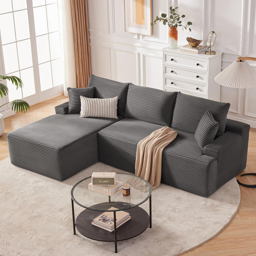 110-inch cloud sofa boneless sofa in the living room modular sofa with deep seats wourant