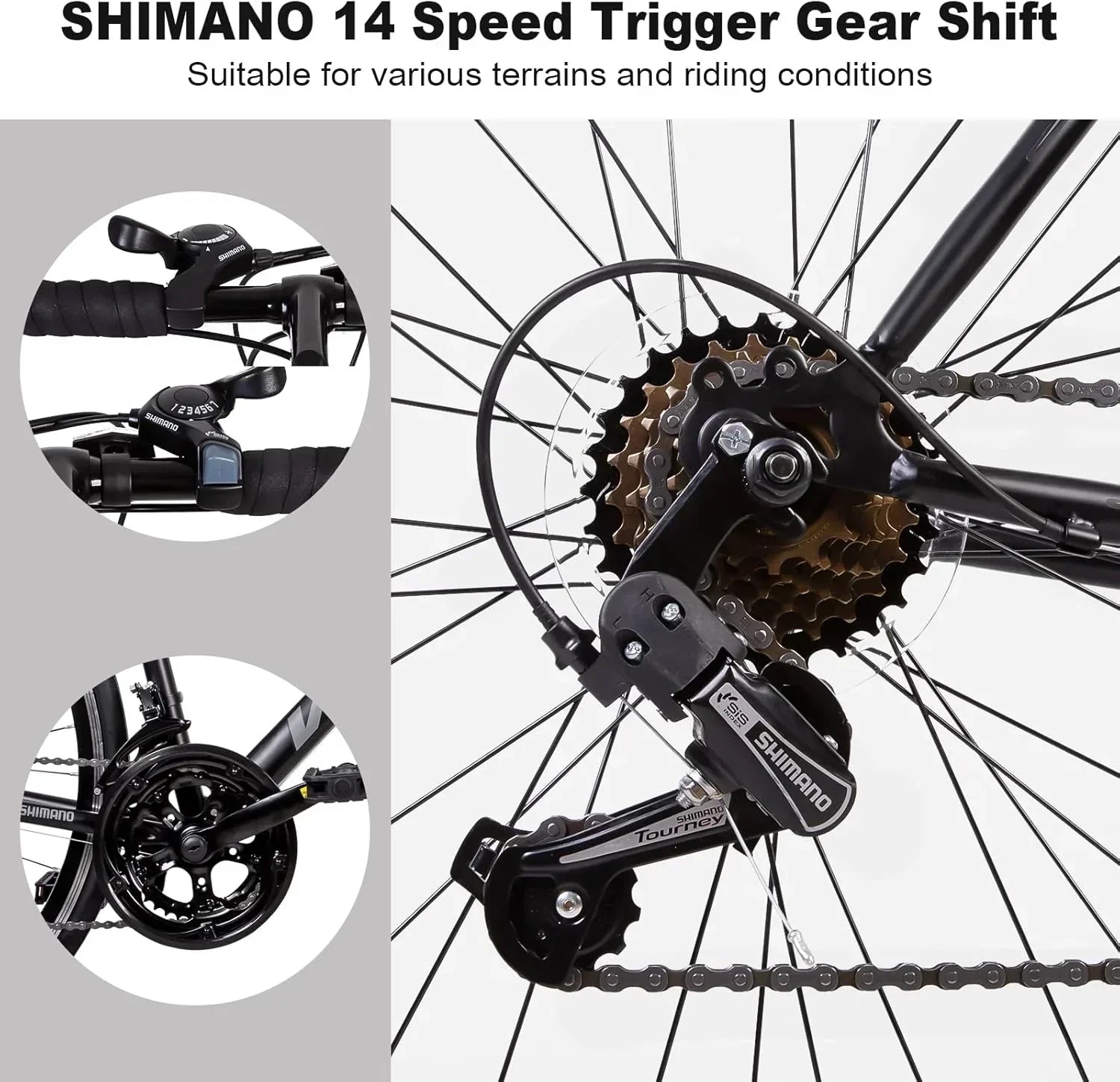 WEIZE Road Bike 700C Wheel City Commuter Bicycle Shimano 14 Speed Drop Bar Racing Adult Bike wourant