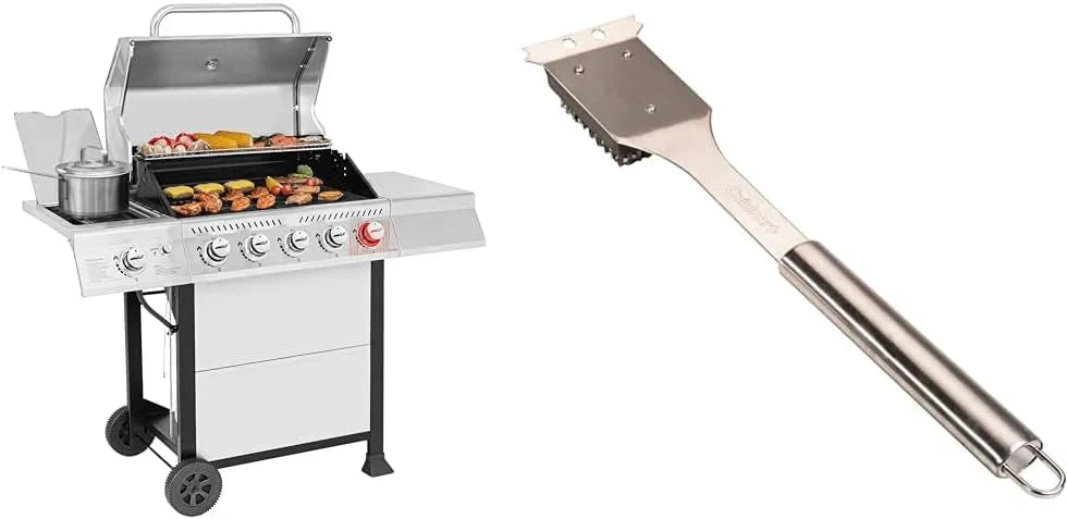 Royal Gourmet GA5401T 5-Burner Propane Gas Grill Sear Burner Side Burner Stainless Steel BBQ Grill wourant