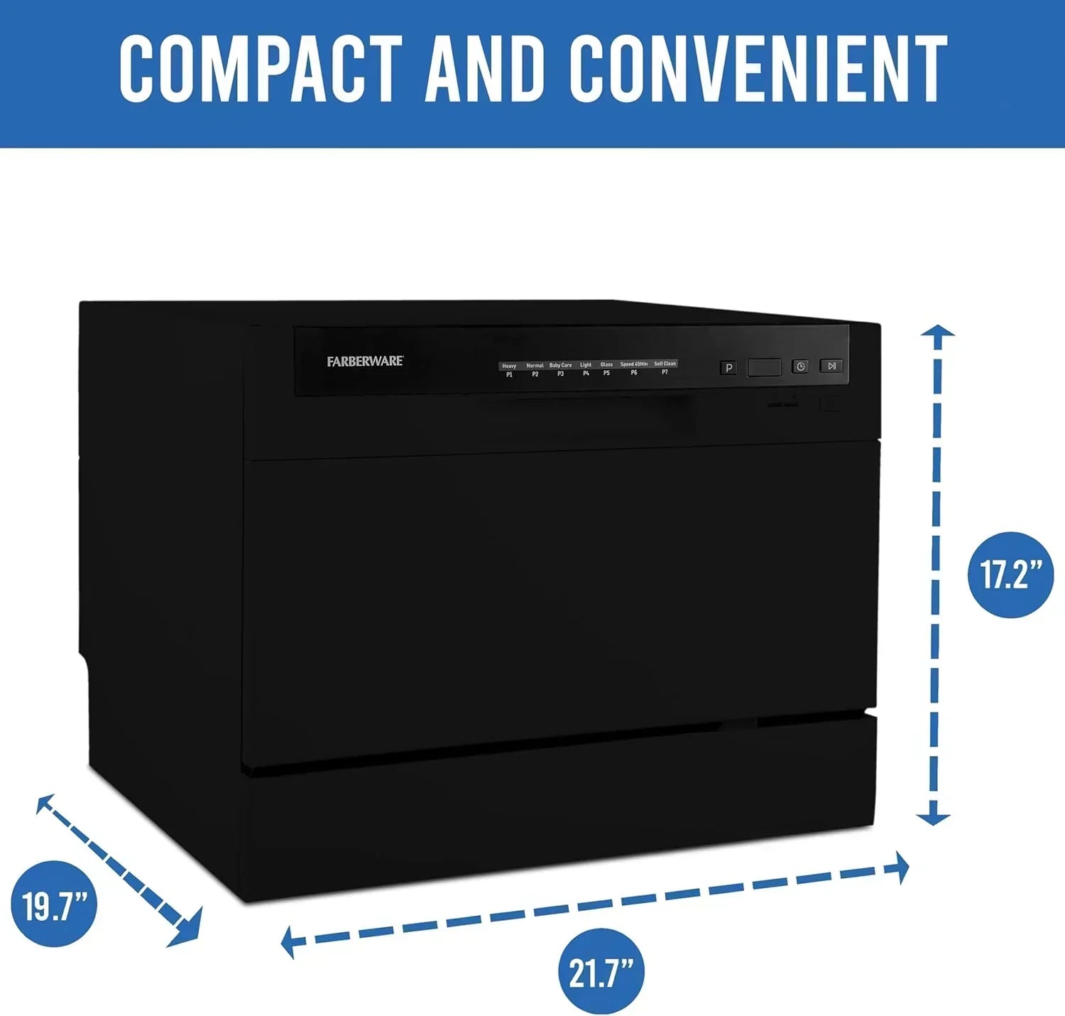 Farberware Compact 6-Station Dishwasher Portable Mini Countertop Dishwasher wourant