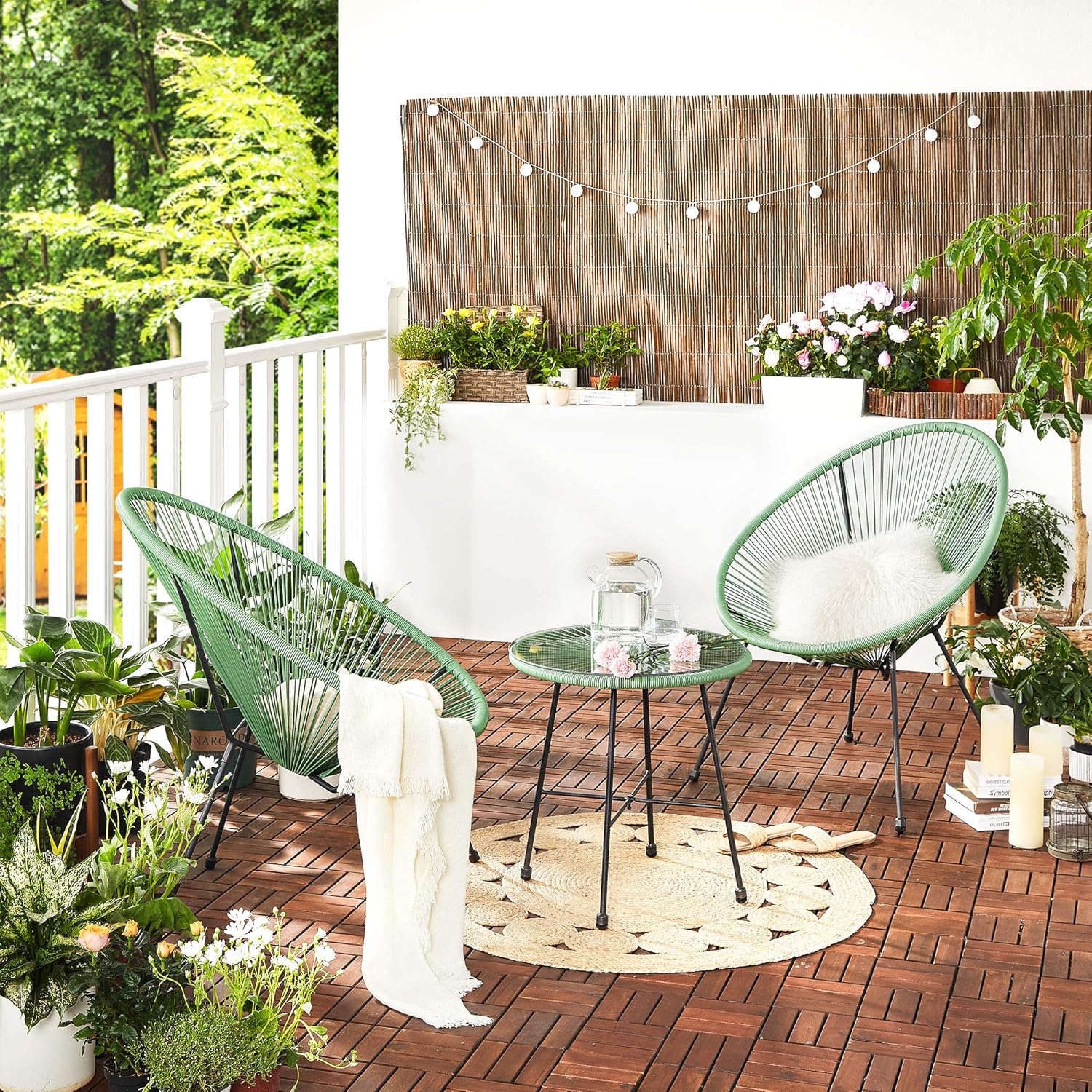 Outdoor Settee 2-Seat Garden Furniture with Backrest PE Rattan wourant