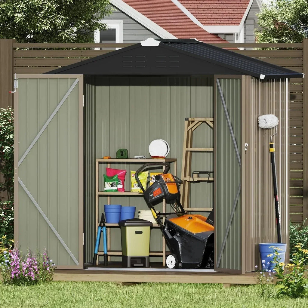 Devoko Outdoor Storage Shed Lockable Metal Garden Shed Steel Anti-Corrosion Storage House wourant