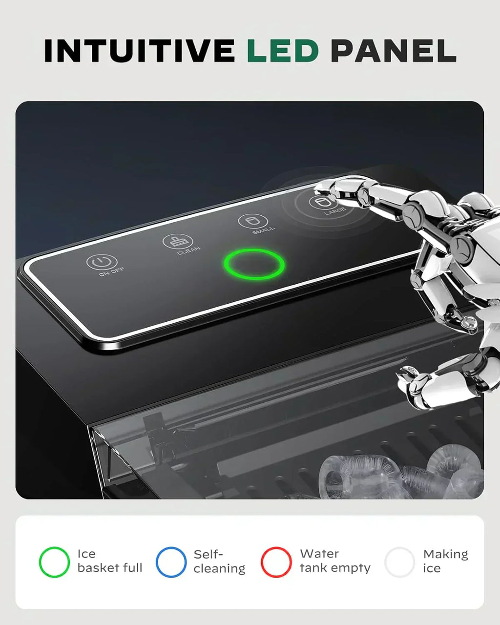Silonn Countertop Ice Maker Expanding Ice Basket 9 Cubes Ice Basket Self-Cleaning Ice Maker wourant