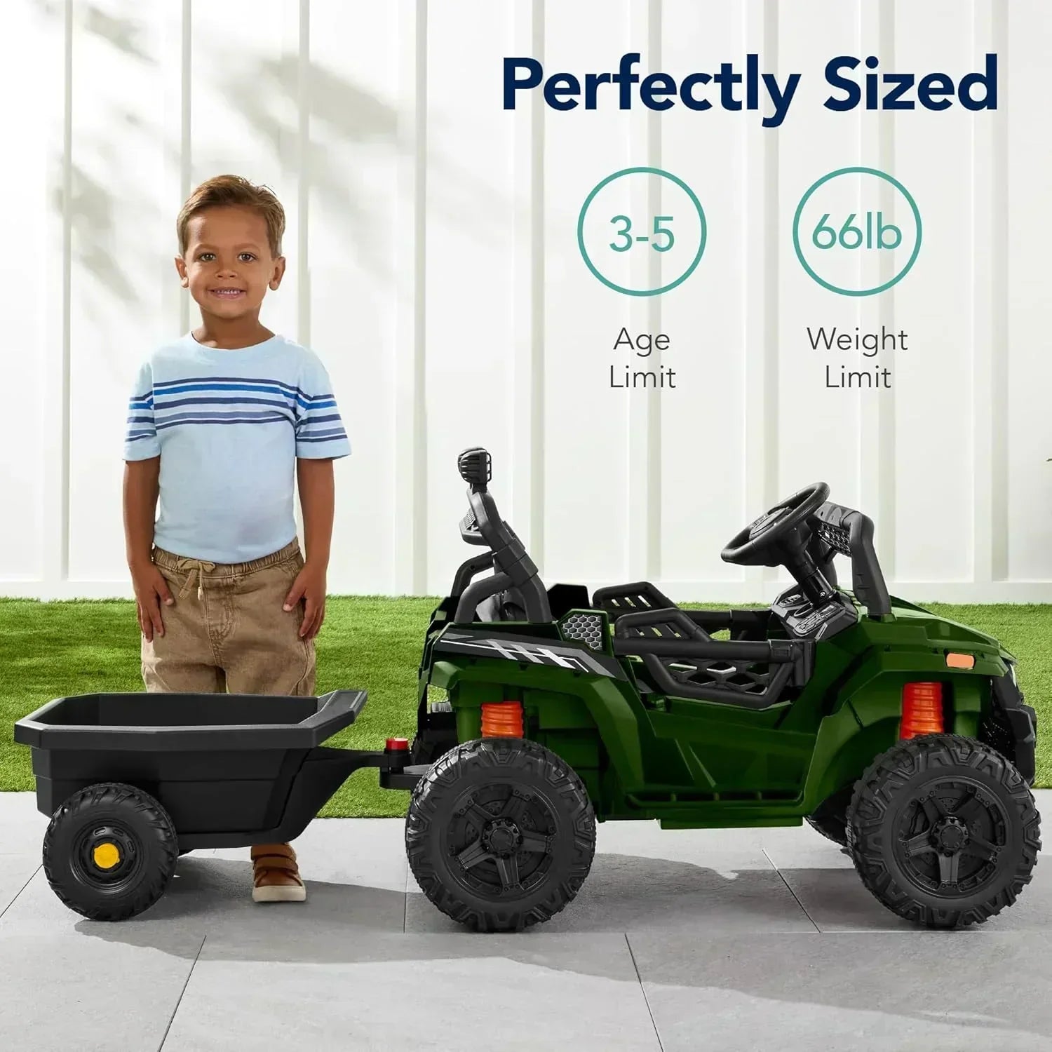 Children's black UTV electric children's car wourant