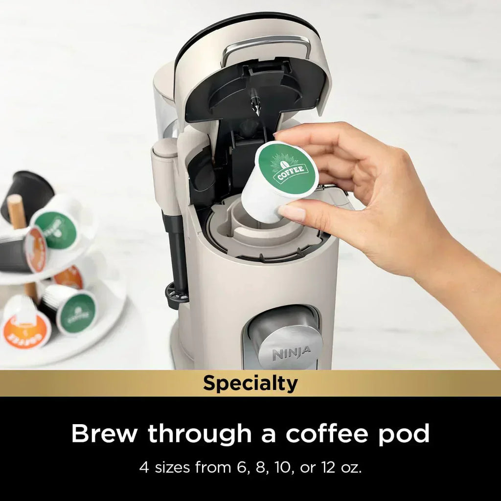 Ninja Pods Grounds Single-Serve Coffee Maker K-Cup Pod Compatible Brews Grounds Compact Design wourant