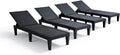 Patio Chairs Black Chaise Lounge Chair Outdoor 5-Position Adjustable Sun Tanning Chair wourant