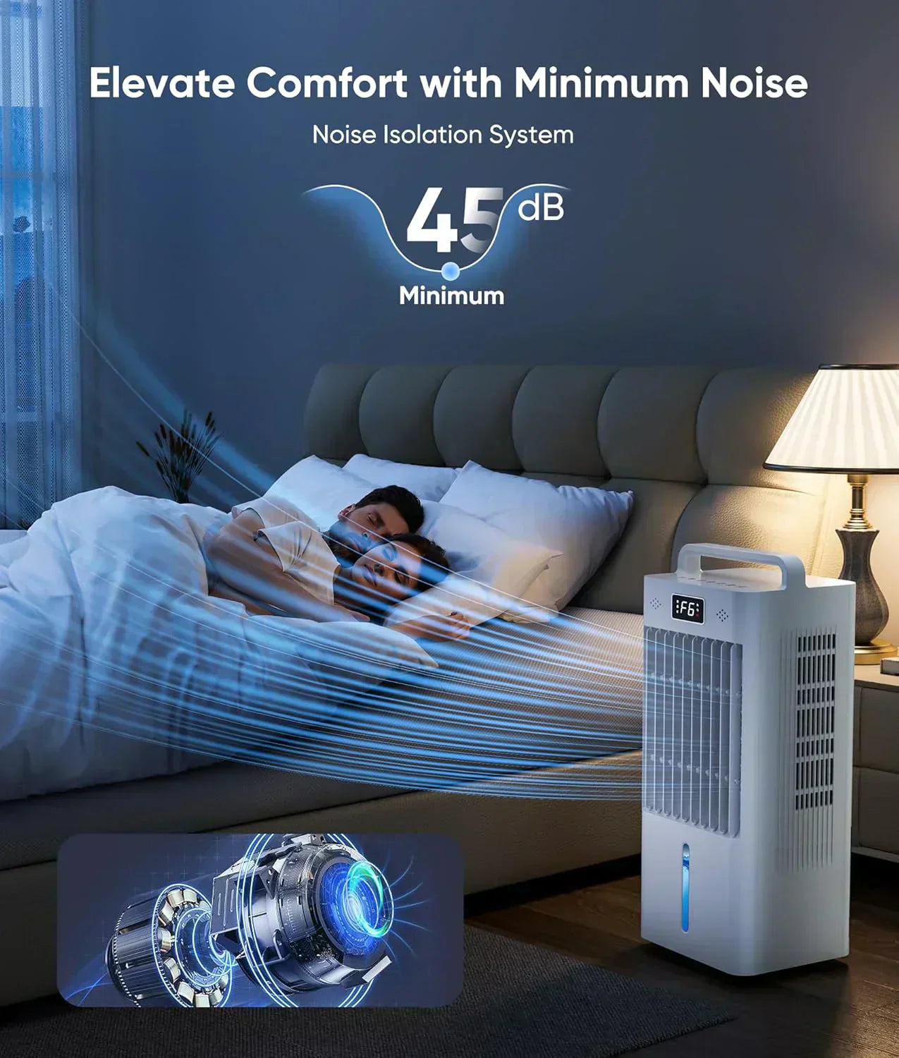 Windowless Portable Air Conditioners Evaporative Air Cooler 3 Modes & 3 Speeds 12H Timer wourant