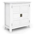 Burlington Solid Wood Wide Transitional Storage Cabinet in Distressed wourant