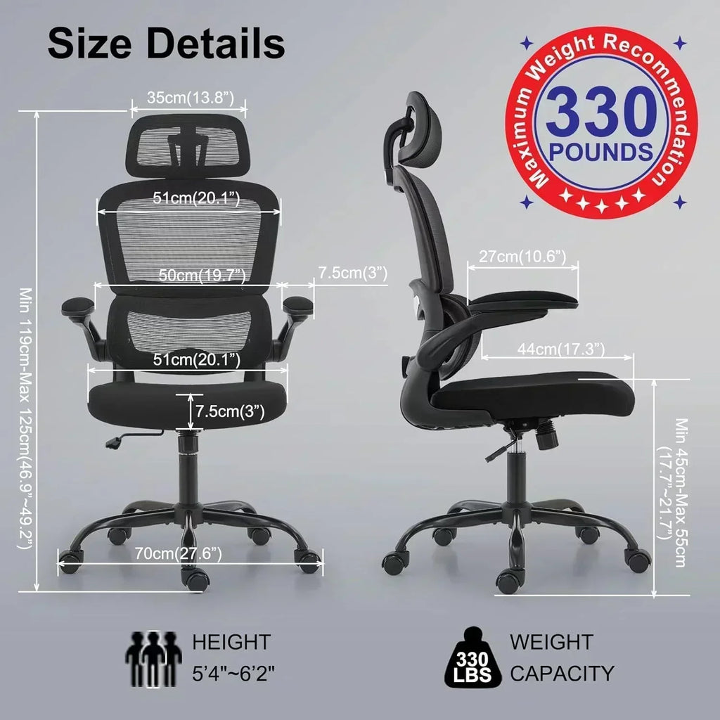 TRALT Office Chair Ergonomic Desk Chair 330 lbs Home Gaming Chair with Wheels wourant