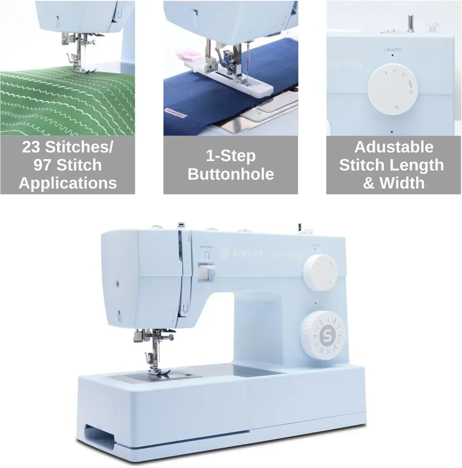 Heavy-Duty 4423 High-Speed Sewing Machine Includes Accessory Kit 97 Stitches One-Step Buttonhole wourant