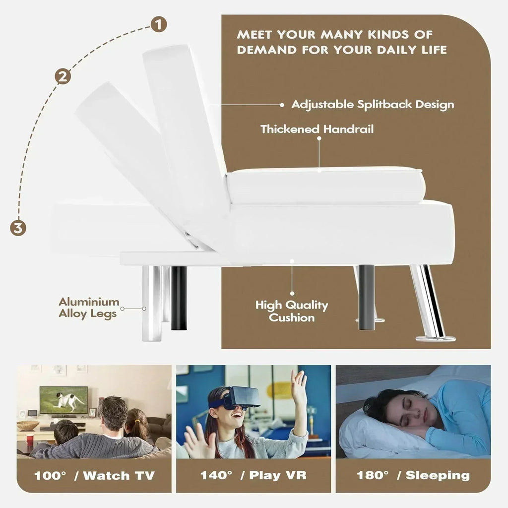 Homall Futon Sofa Bed Leather Futon Couch with Armrests Adjustable Recliner Sleeper Sofa Bed wourant