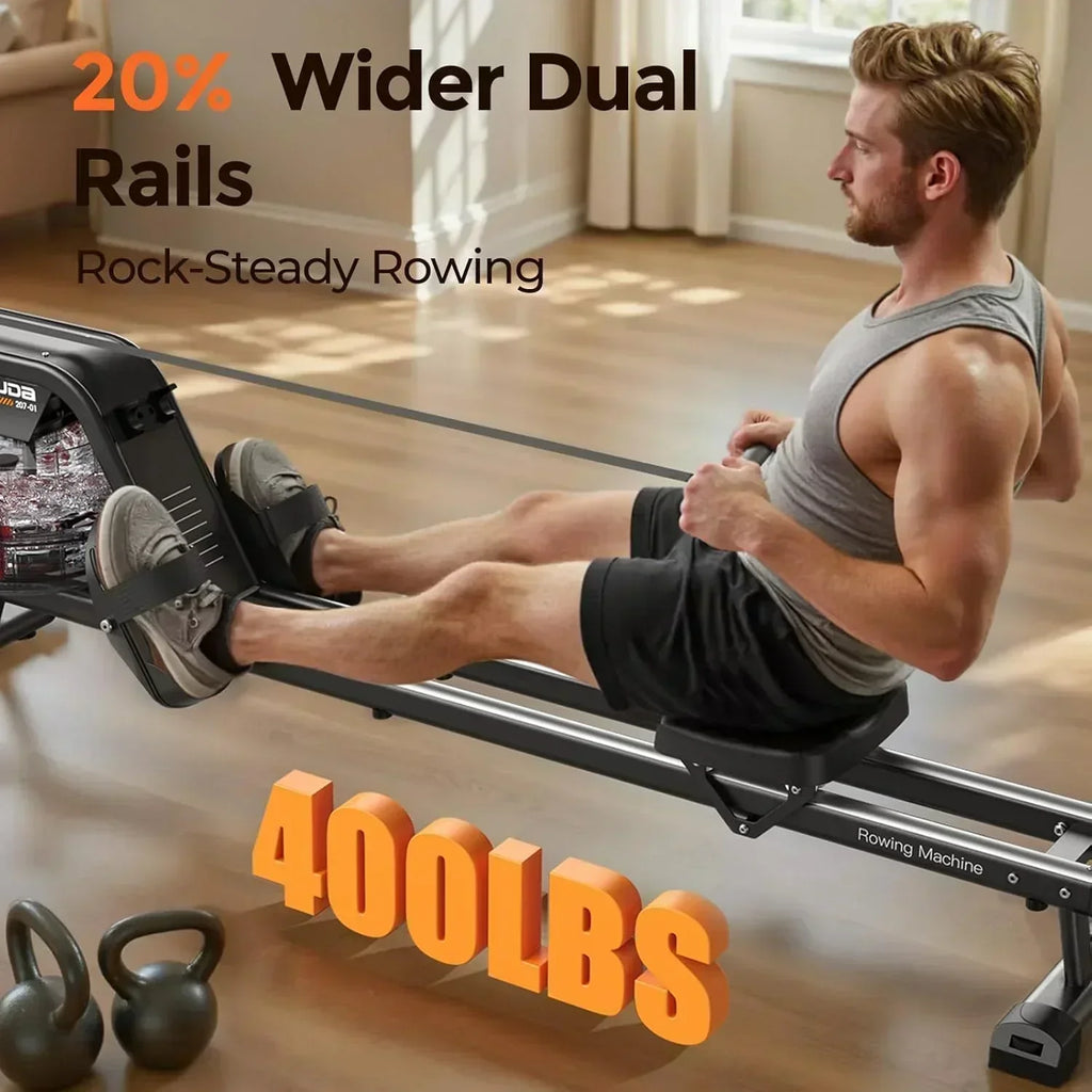 YOSUDA Home Magnet/Water Resistance Rowing Machine Support Bluetooth and Applications wourant