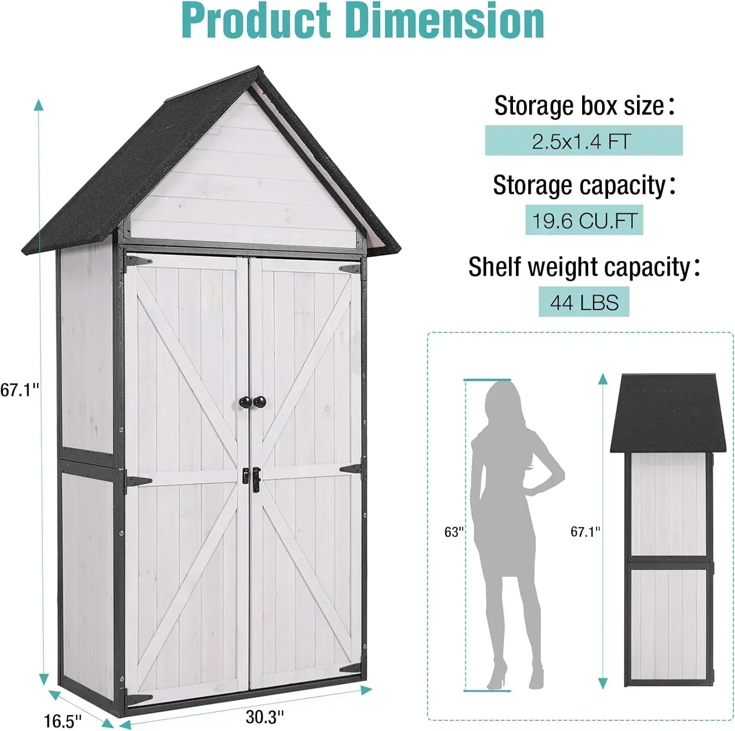 Sheds Outdoor Storage Garden Shed with Metal Frame Structure Adjustable Shelves Capacity Storage wourant