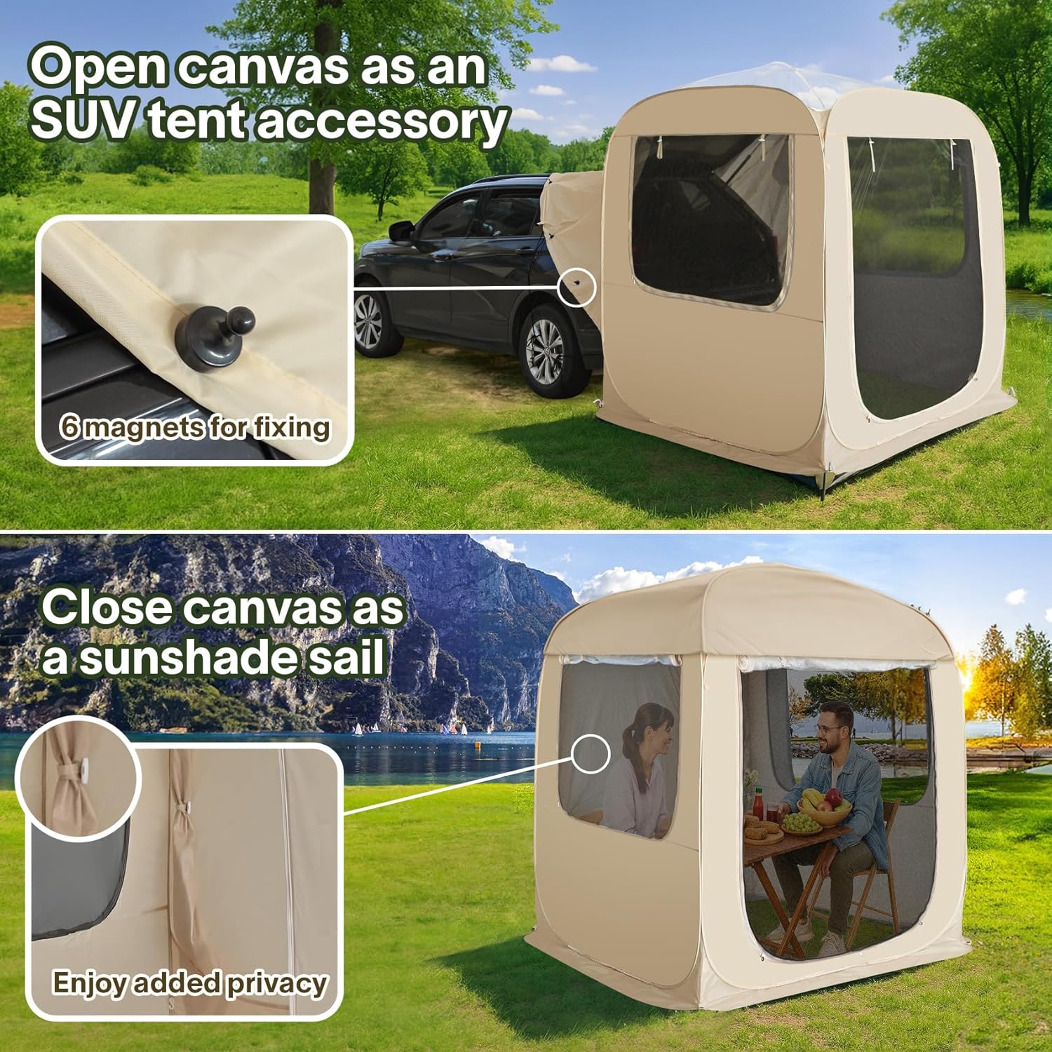Screen gazebo sleeps 6-10-15 people Igloo-style canopy tent mosquito net on the sides Perfect wourant