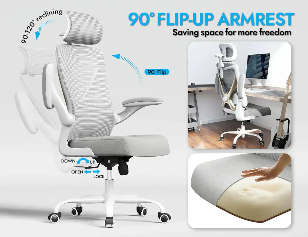 Office computer desk and chair gaming chair with lumbar support and headrest wourant