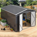 Polar Aurora 8 x 12 FT Outdoor Storage Shed Metal Garden Shed with Updated Frame Structure wourant