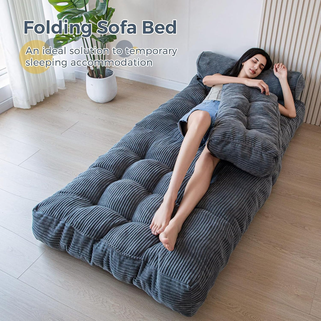 MAXYOYO Folding Sofa Bed Convertible Sleeper Chair with Pillow Foldable Mattress with Back Support wourant