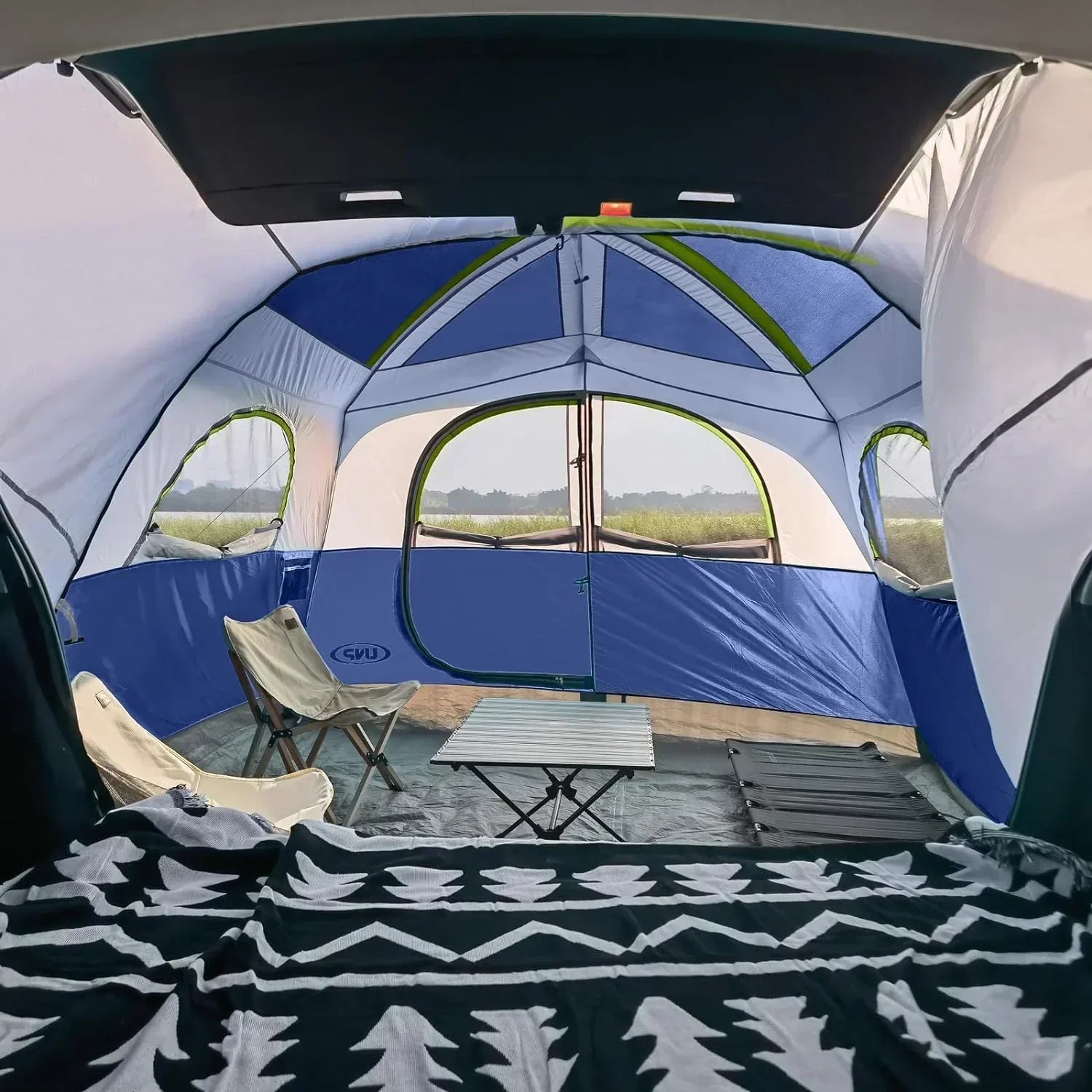 SUV Tent for Camping 6-Person SUV Tailgate Tent Easy Set Up with Rainfly 10'x9'x78in wourant