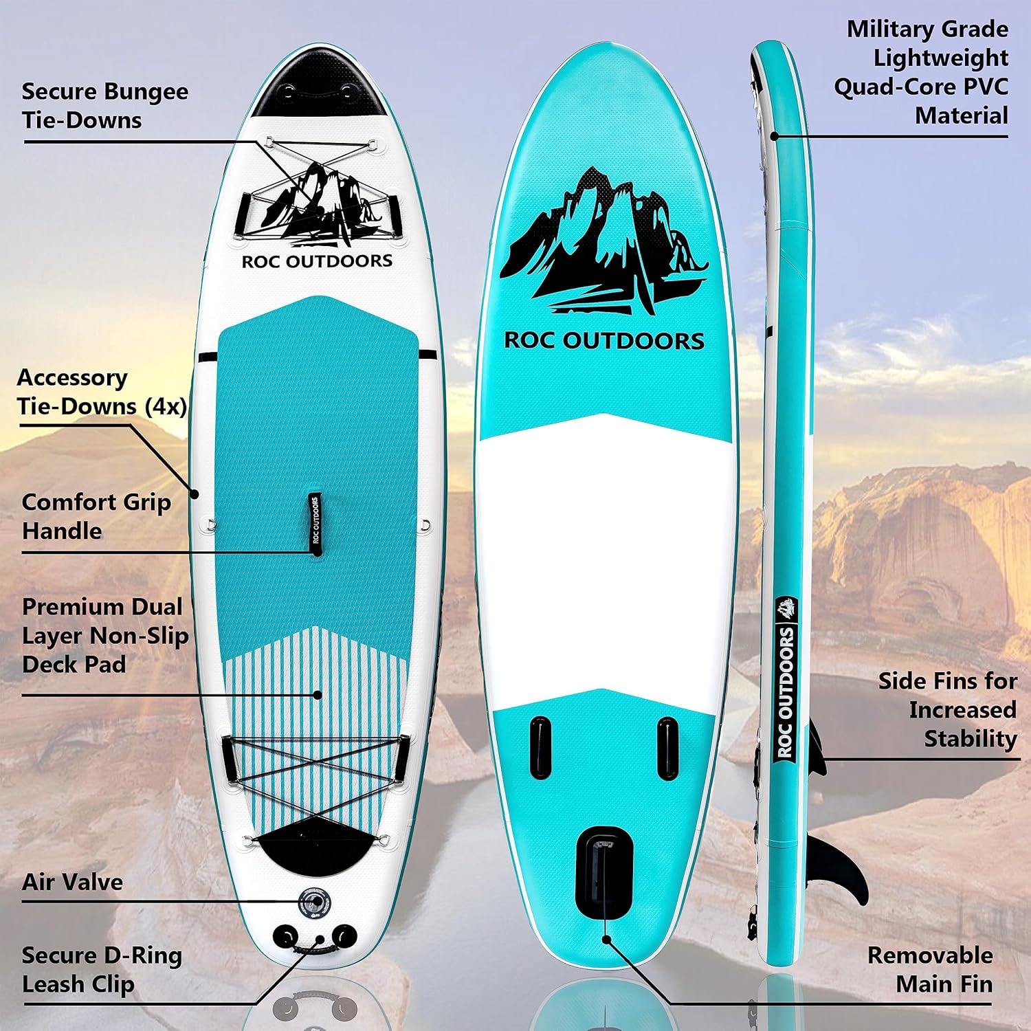 ROC inflatable stand-up paddle board high-quality SUP paddle board accessories wourant