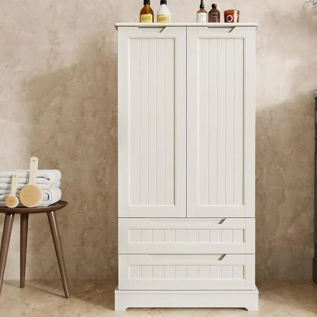 Gizoon Kitchen Pantry Cabinet with Drawers Freestanding Bathroom Storage Cabinet with Doors wourant