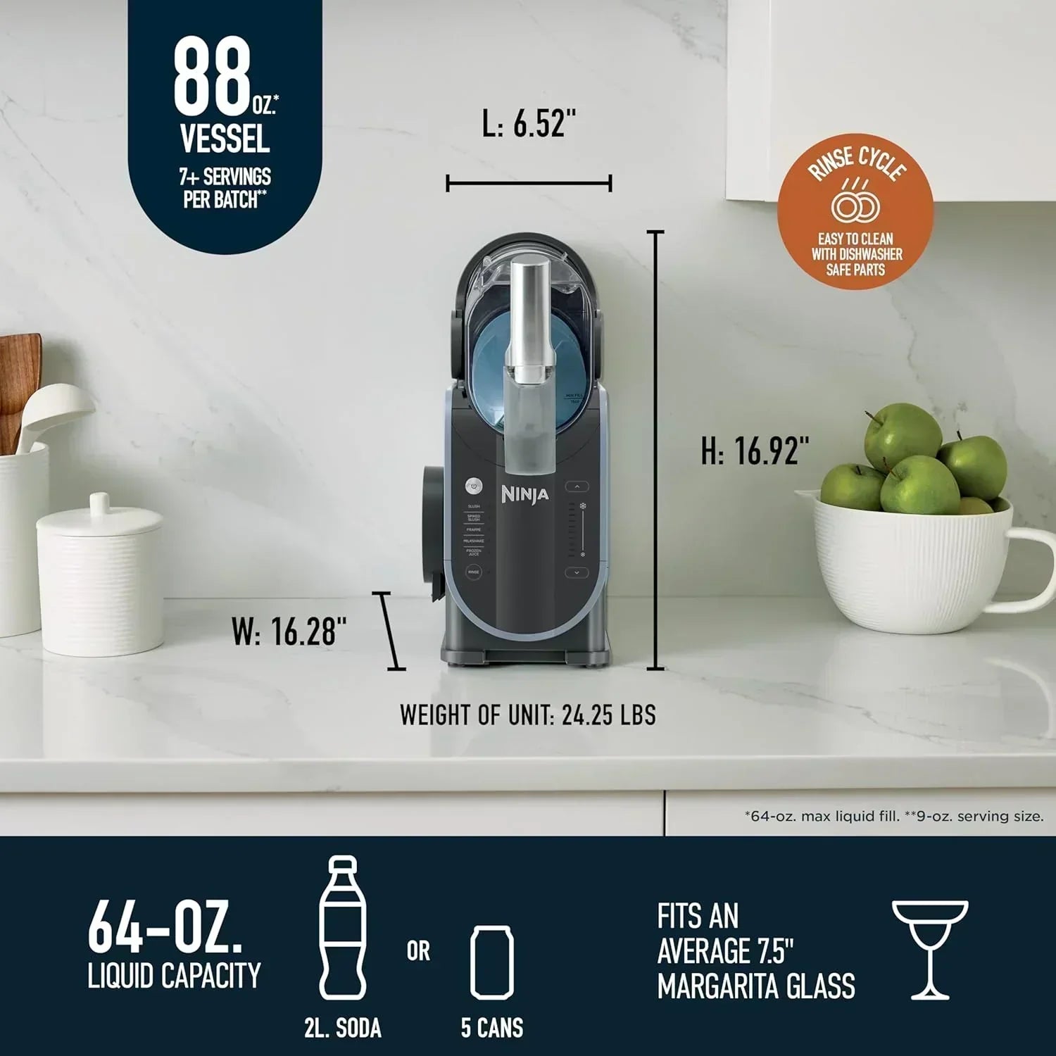 Ninja SLUSHi with RapidChill Technology 88 oz Frozen Drink Slushie Machine 5 Preset Programs wourant