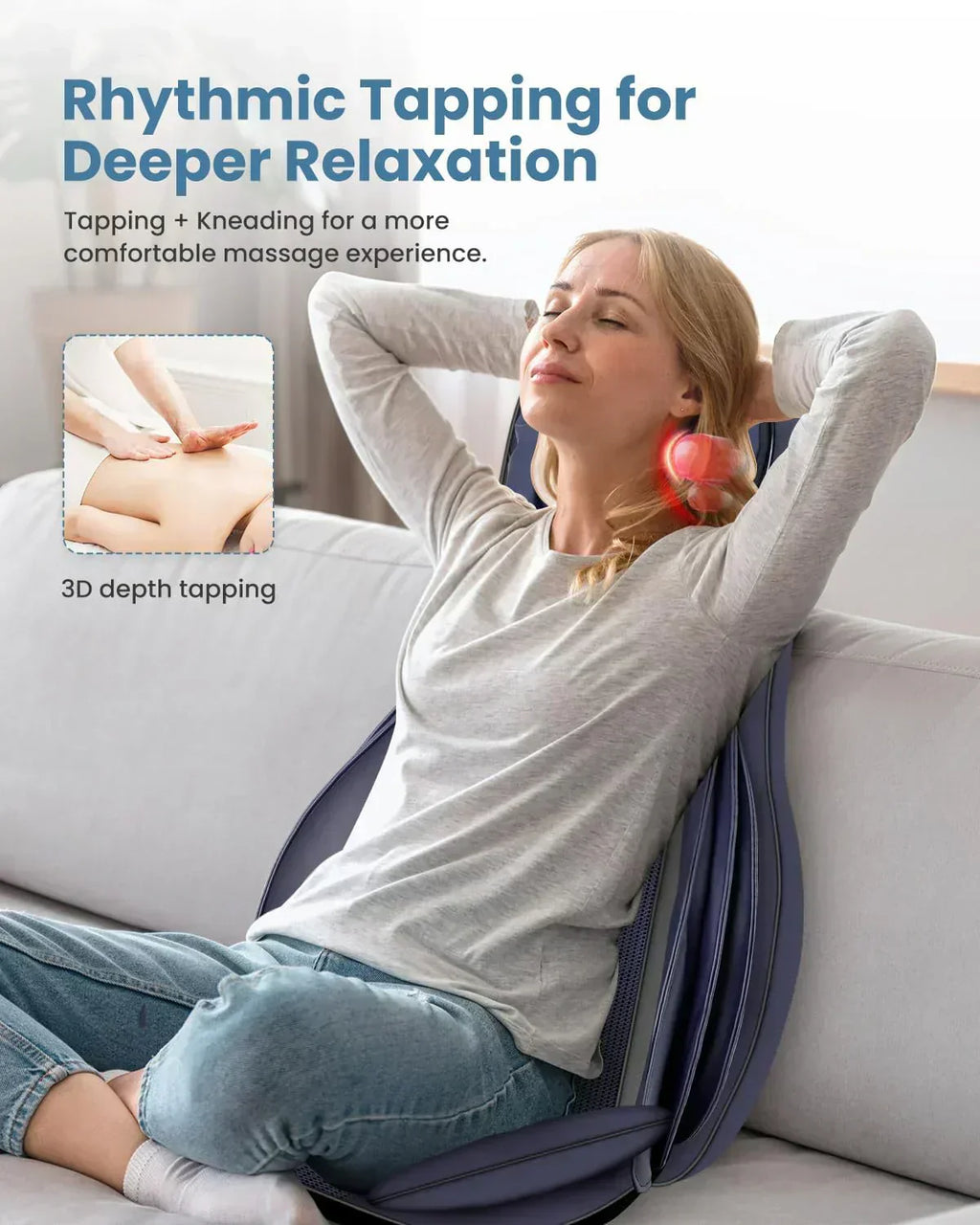 COMFIER Massager Chair with Heat Shiatsu Neck Back Massager Portable with Compress wourant