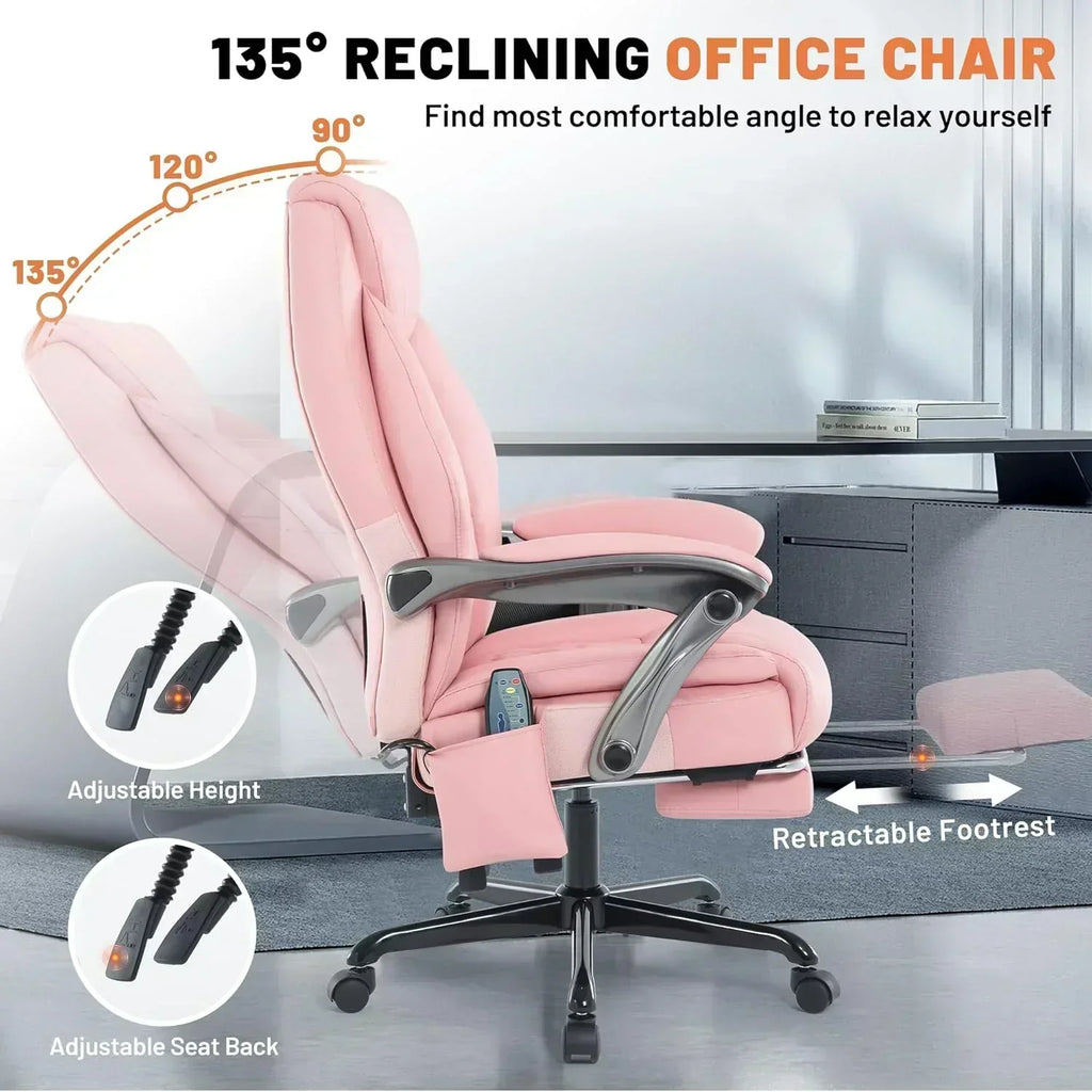 Massage Office Chair with Heating and Footrest Ergonomic Executive Reclining Office Chair wourant