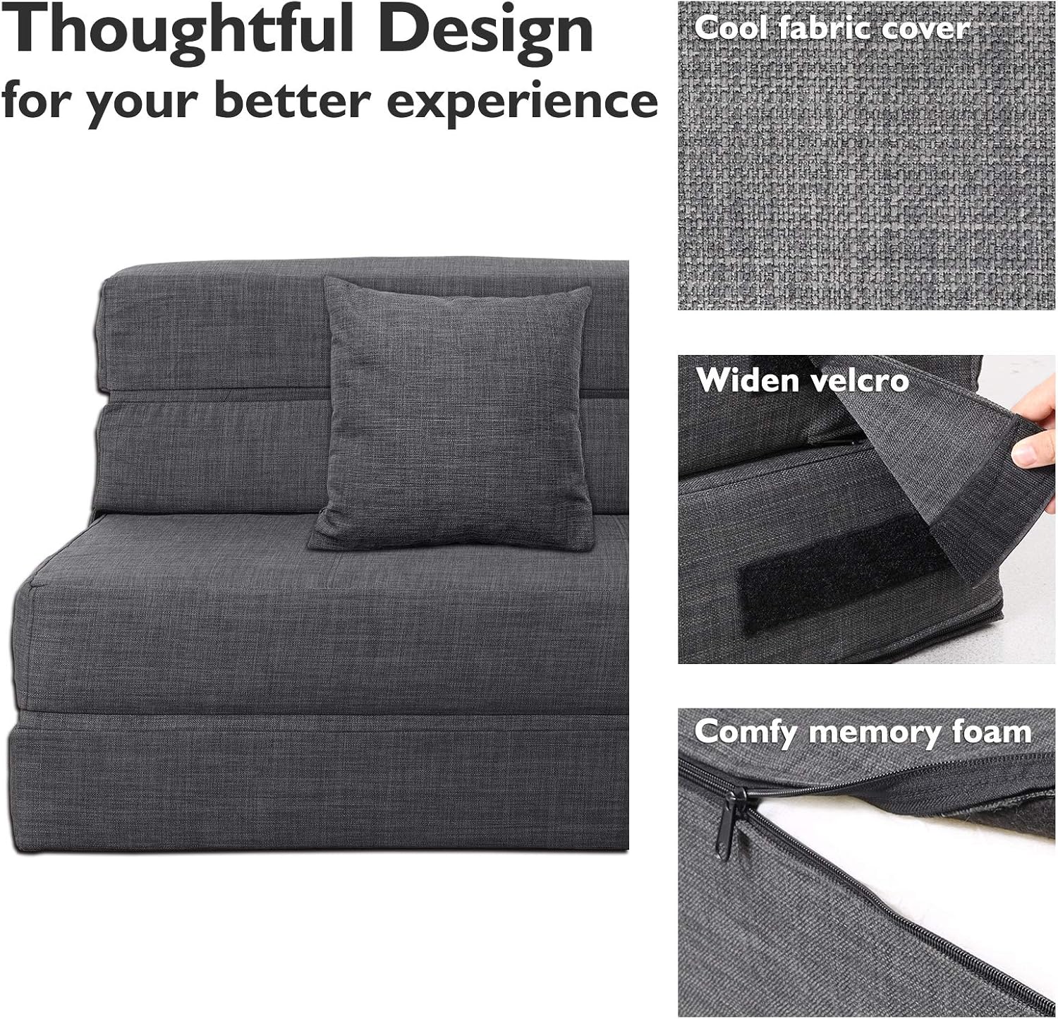 60 inch pull out sofa bed memory foam sofa with 2 pillows futon bed guest bed and pull out sofa wourant